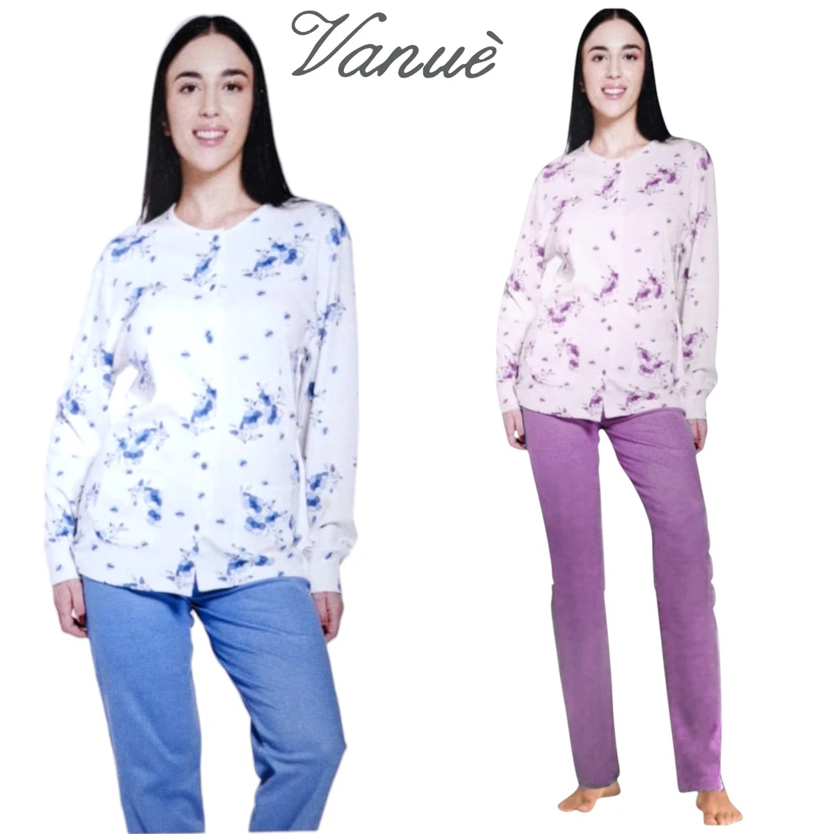 Pigiama Donna Set Pigiama Invernale Maniche Lunghe Lungo Cotone Pigiama Donna Cotone Pigiama Invernale Caldo Set Pigiama Pigiama Da Donna Manica Lunga Girocollo Pigiami Lungo Per Casa E Casuale - Foto 4