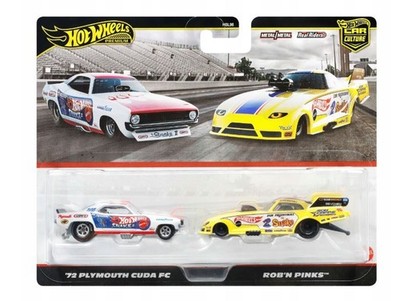 HOT WHEELS PREMIUM CULTURE CAR 2-pack 72 Plymouth Cuda FC Rob'n Pinks JBL01