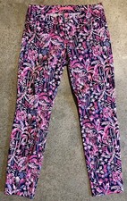 Lilly Pulitzer Pinks and Purples Tropical Floral Print Colorful Pants Size 2