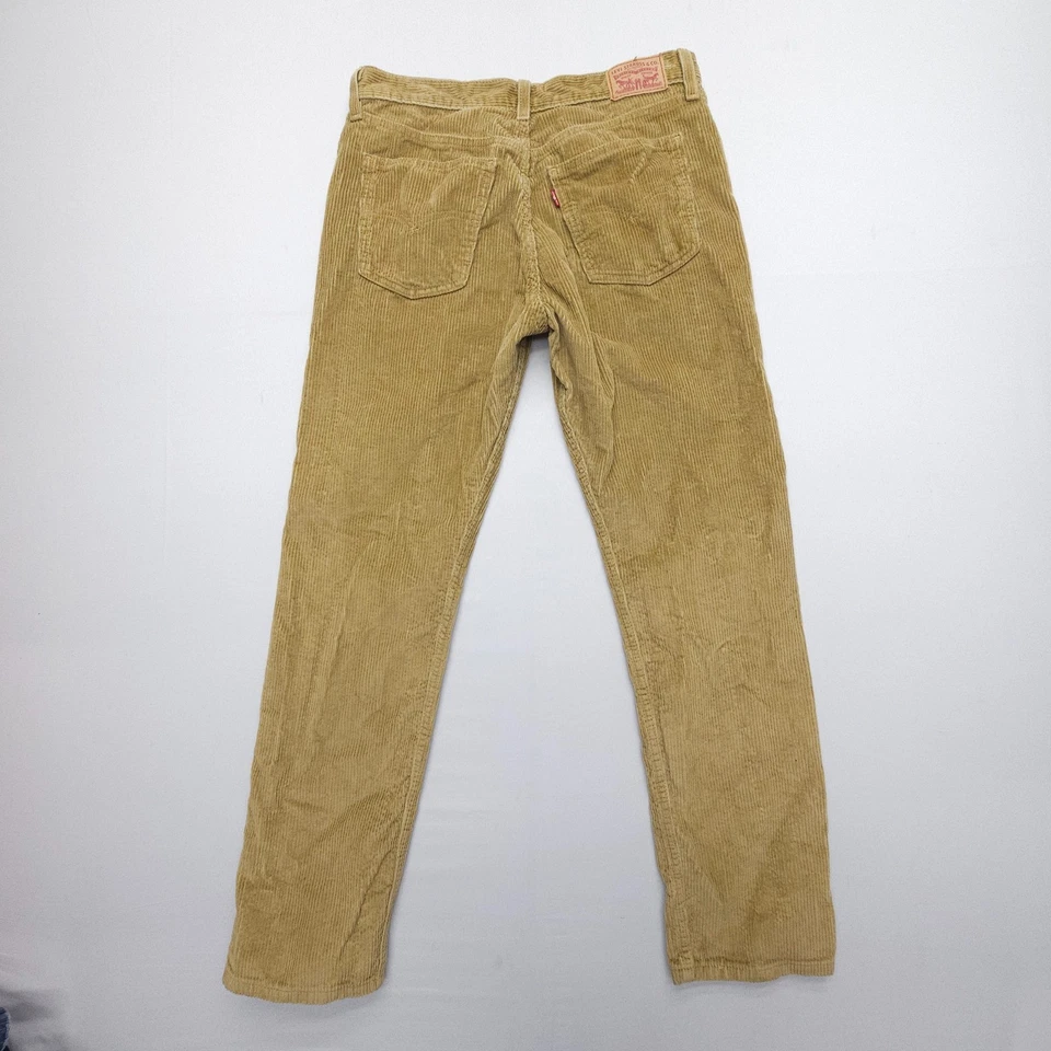 Levi's Corduroy Pants Mens 29 x 30 Tan Heavy Thick Cotton Cord Slim Straight - Image 2 of 4