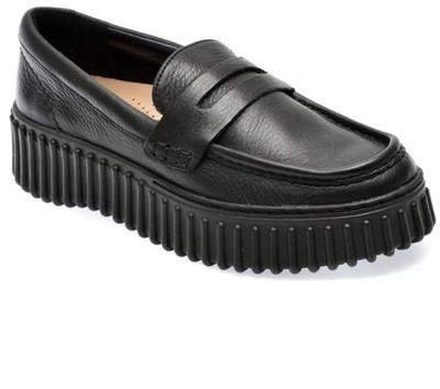 Clarks Torhill Penny Damen-Slipper schwarz Leder Halbschuhe UK-Größe 7,5 D EU41,5