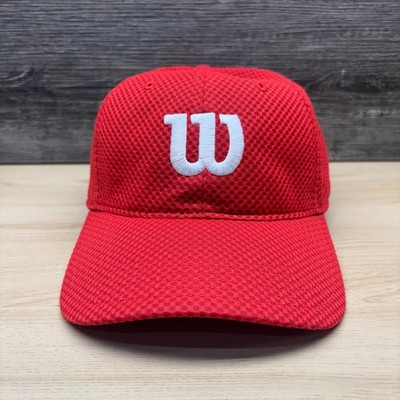 Wilson Hat Cap Strap Back Red Performance Mesh Logo Tennis Golf Athletic