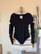 Chaser Womens Black Cut Out Long Sleeve Bodysuit Size M 385 Inventory