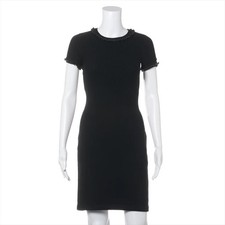 Chanel Coco Mark 09 Wool Knit dress 36 Ladies' Black  P36999K02348 beads Lint on