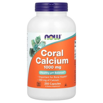 Now Foods Coral Calcium 1 000 mg 250 Veg Capsules GMP Quality Assured, Kosher