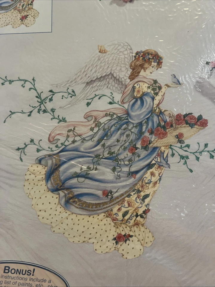 Arte portátil vintage Laine Gordon Dimensions Spring Angel hierro en transferencia nuevo Foto 2 de 3