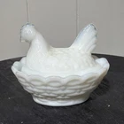 Vintage Westmorland Milk Glass Mini Hen on Nest 2.5" X 2"