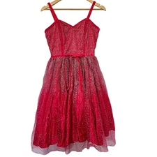 ModCloth x Collectif Haute Holiday Party Swing Dress Size 6 Red Tulle Event NWT