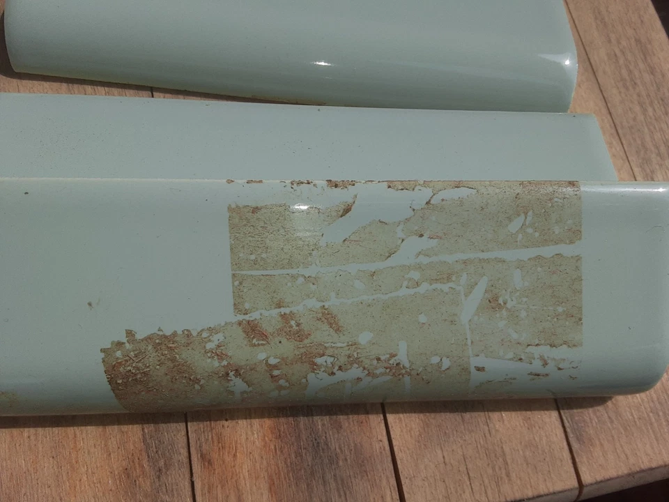 LOTE MIXTO DE 15 AZULEJOS DE PARED DE CERÁMICA VERDOSA/AZULADOS VINTAGE Foto 3 de 4