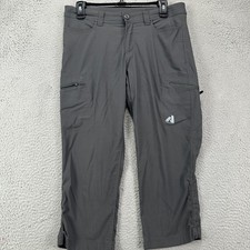 Eddie Bauer First Ascent Women Capris Cargo Hiking Pants 6 Gray Nylon Blend Logo