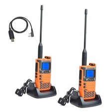 QUANSHENG UV-K6 Walkie Talkie, Portable VHF UHF Dual Band 5W Type-C 2Pack UVK6