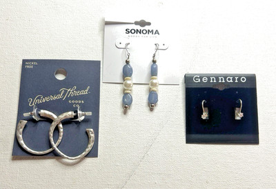 Lot Of 3 New Pierced Earrings Various Brands