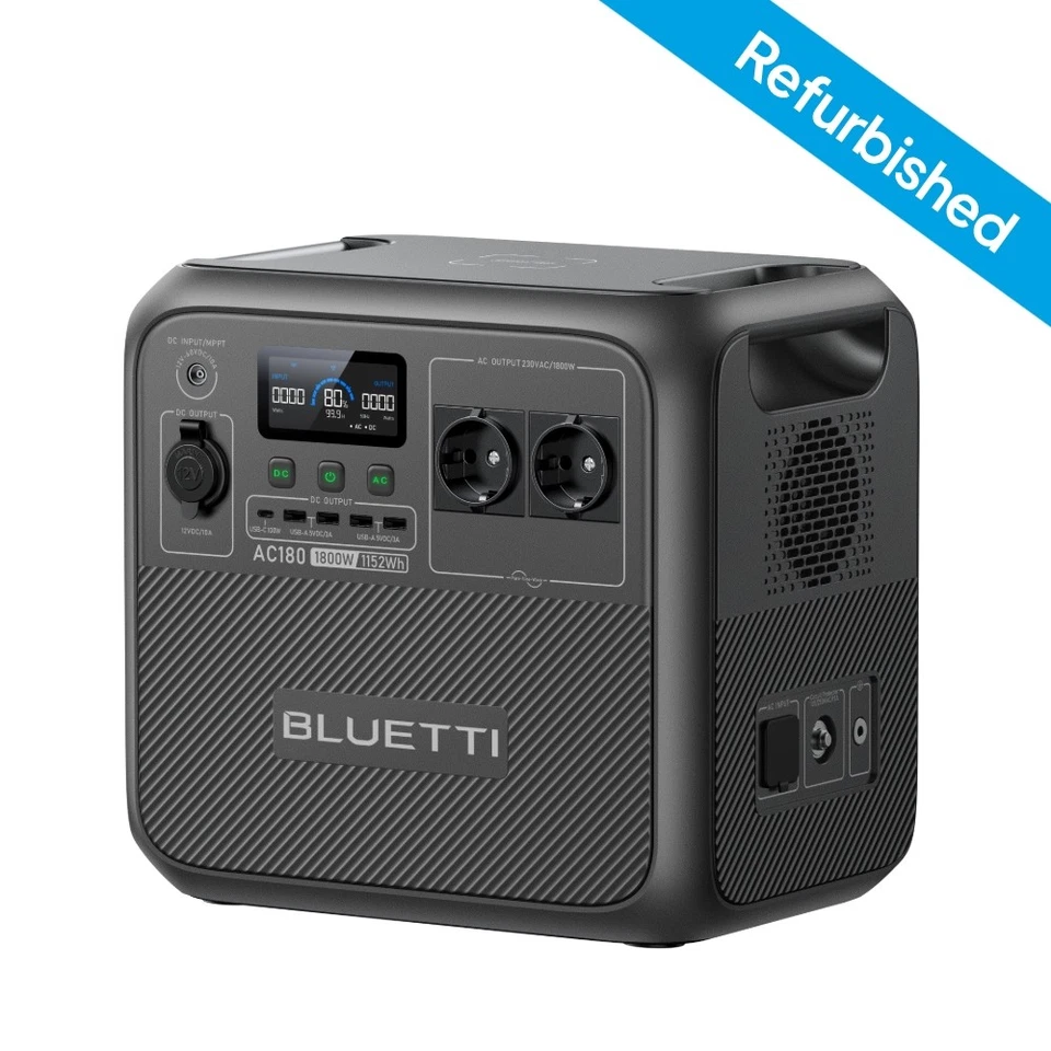 BLUETTI AC180 1152Wh Tragbare Powerstation 1800W Stromaggregate für Wohnmobil - Bild 2 von 4
