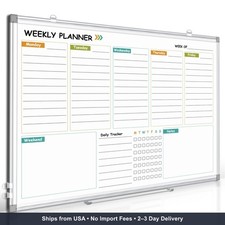 Weekly Calendar Dry Erase Whiteboard for Wall, 24"x18" Magnetic Weekly Planner W