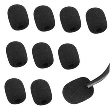 Headset Microphone Foam Cover, Black, 10 Pack, Mini Windscreen Sponge