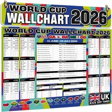 World Cup Wall Chart 2026 - World Cup Chart &ndash; Football Tournament Poster Huge A1