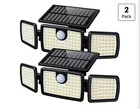 2PCS SOLAR FLOOD LIGHTS OUTDOOR 2500LM MOTION SENSOR SECURITY LIGHTS