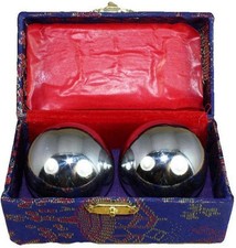 2pcs Baoding Balls Chinese Health Exercise Silver,1.49inch, Color Random