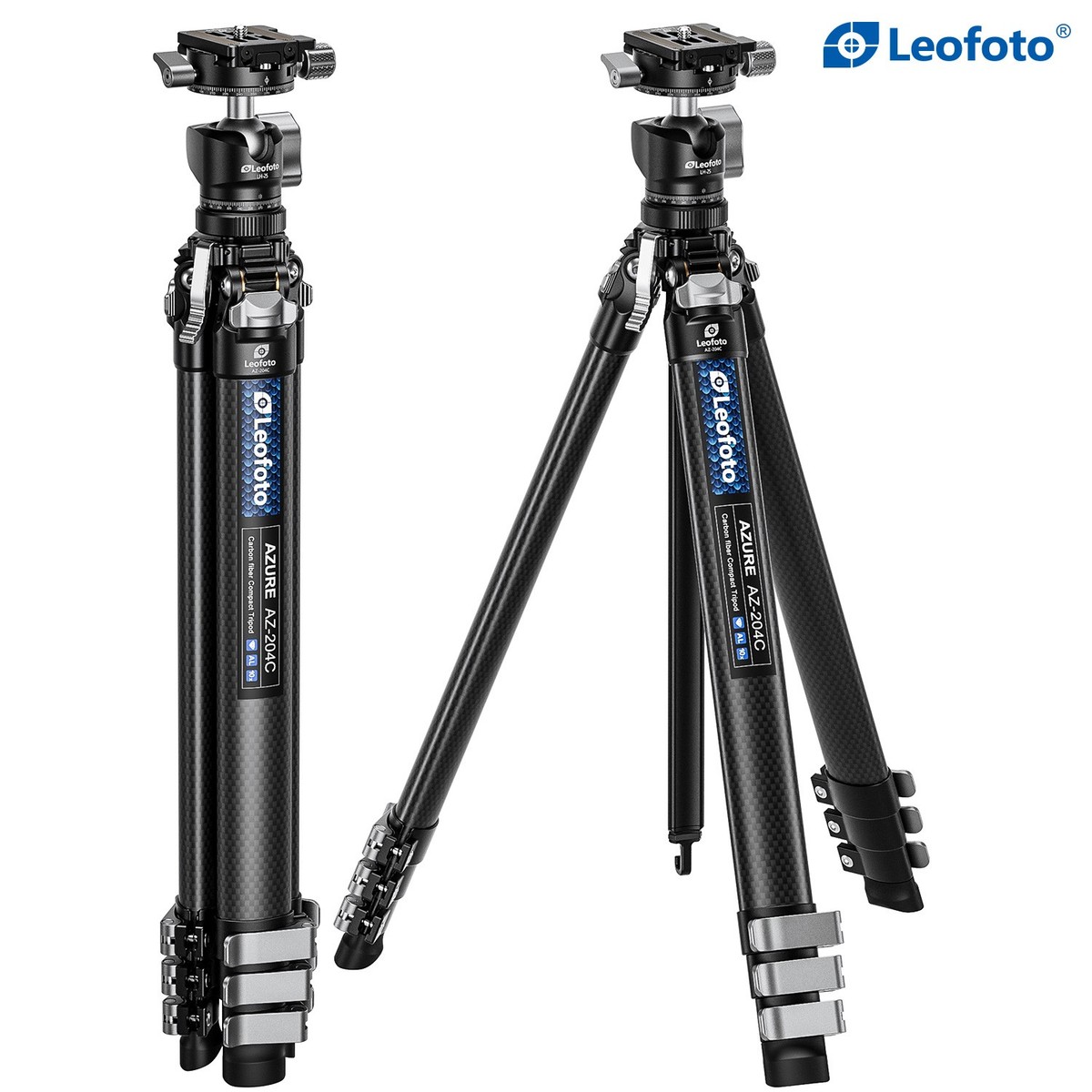 Leofoto AZ-204C+LH-25R Tripod with Ball Head Shaped Column Carbon