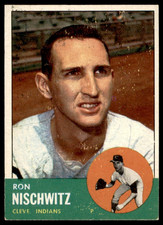1963 Topps #152 RON NISCHWITZ  Cleveland Indians  EX