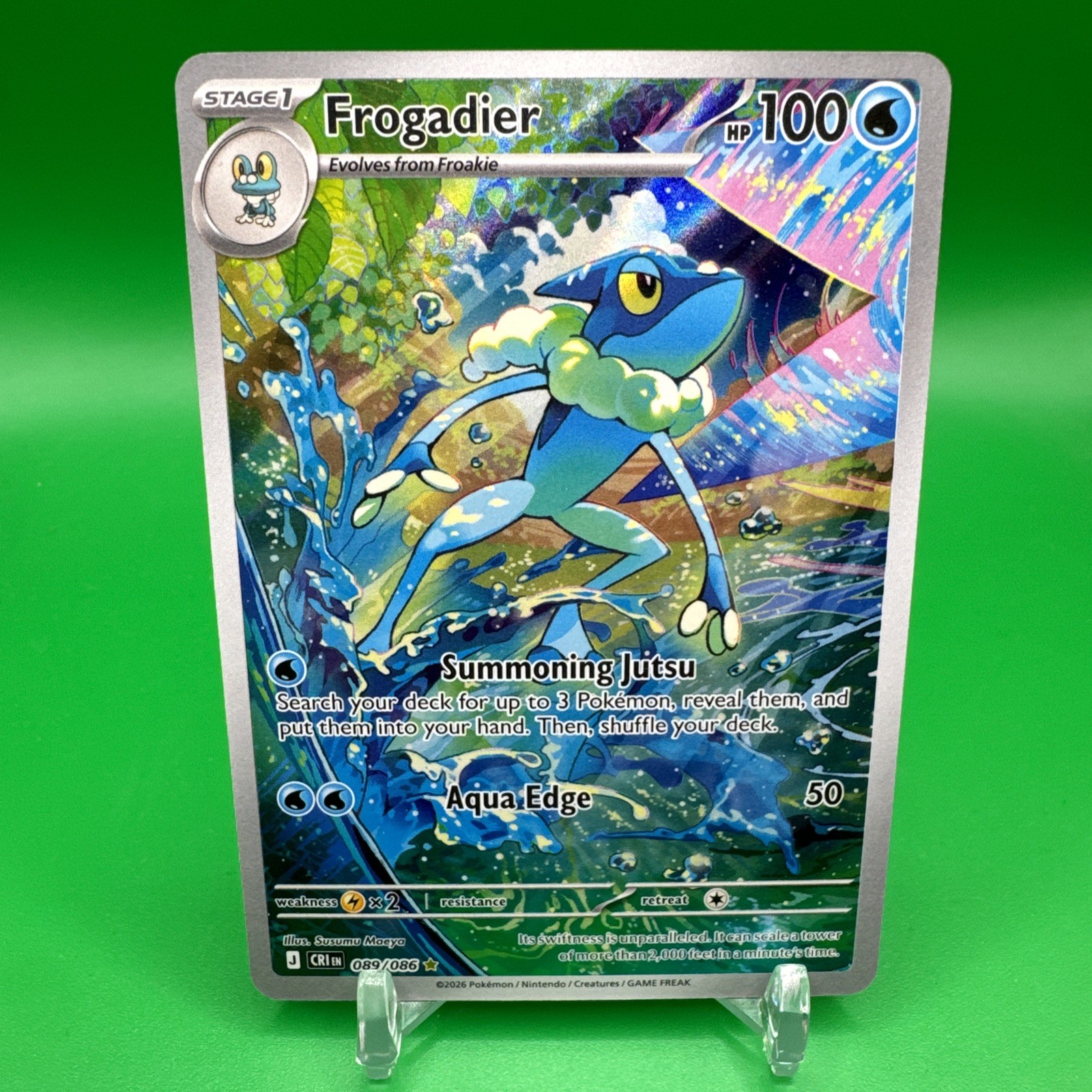 Frogadier 089/086 Holo Illustration Rare Chaos Rising Pokemon Near Mint