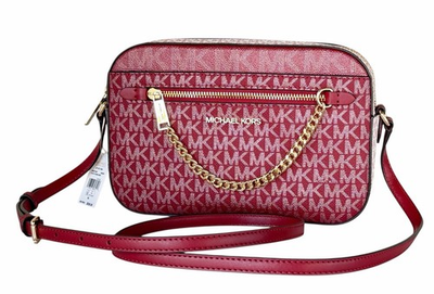 #ad Michael Kors Jet Set Item East West Zip Chain Crossbody Bag MK Cherry Multi $66.00