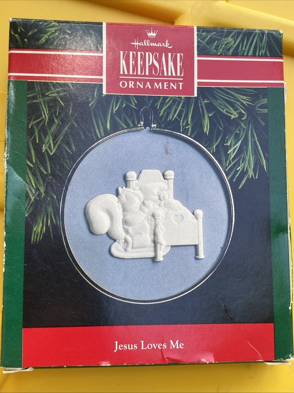 Hallmark Jesus Loves Me Cameo Ornament 1991 Dated Christmas MIB
