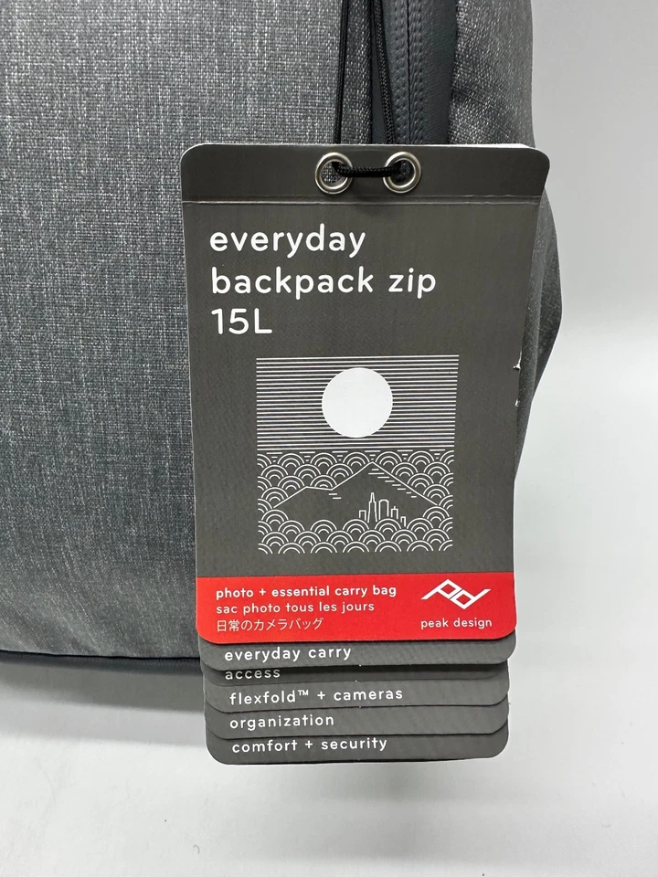 PEAK DESIGN Everyday Backpack Zip 15L Ash Camera Bag Travel Outdoors NWT - Image 2 of 4