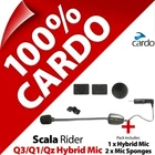 Cardo Hybrid Boom Microphone Mic + Small + Large Sponges for Q1 / Q3 / Qz
