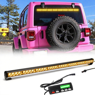 35'' Windshield Emergency Strobe Light Bar LED Traffic Advisor Warning Amber Lamp