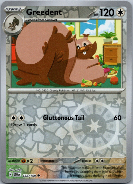 Greedent - Reverse Holo - Journey Together - 132/159 - NM/M