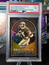 2023 Prizm Draft Picks-Brilliance Herschel Walker #BR-14 Black Gold /5 **PSA 9**