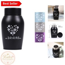 Durable Paw Pattern Stainless Steel Urn for Cat and Dog Ashes - 25 Cubic Inches