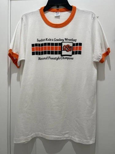 Sunkist Kids & Cowboy Wrestling Shirt OSU Vintage Free 1980s vintage concert t-shirt, vintage, single stitch, B+ condition