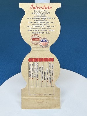 Interstate Building Association VTG Matchbook Cover #923