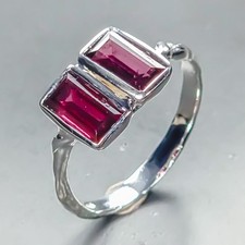 Bague en argent sterling 925 en rhodolite naturelle fait main taille 8 /R457864