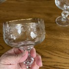 5 Vtg Bohemia Czech Crystal Queen's Lace  Gold Trim Etched Champagne Glasses — photo 5