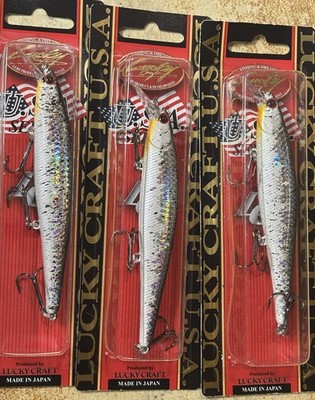3 Lucky Craft Slender Pointer 112MR Suspending Jerkbaits Crack Black