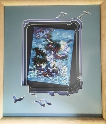 ''COSMIC EXPLOSION''-framed art, unique design, one of a kind, 24'' X 28''
