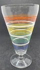 Vintage Anchor Hocking Lancaster Ring Ding Circus Stripe Footed Goblet No Chips