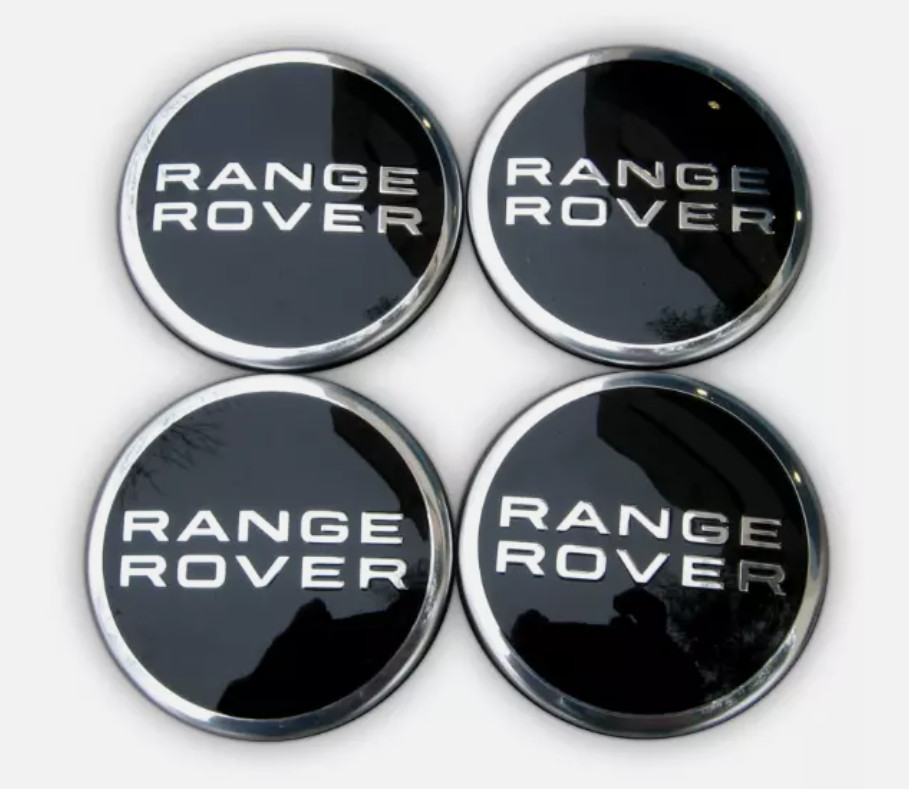 Range Rover Land Rover 4x Black Finish Wheel Center Caps - 4 Pc - Hub Cap HSE