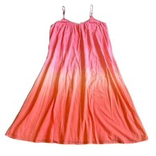 Garance Paris Safran Dip Dye Midi Dress Sunset Organic Cotton Size Large NWT
