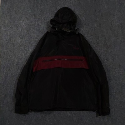 Primitive Skateboarding Jacket Mens Medium Black Maroon Hooded Zip Windbreaker