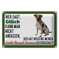 Blechschild Spruch 30X20Cm GlüCk Jack Russel Terrier Hund