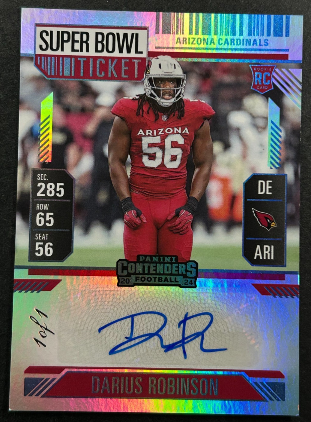 2024 Panini Contenders - Darius Robinson #194 Arizona Cardinals - RC AUTO 1/1