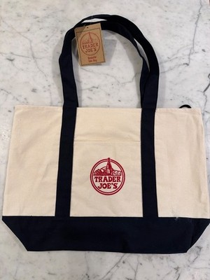 Trader Joe s Canvas Limited Release Tote Shopping Bag LARGE GREEN - NEW w/TAGS