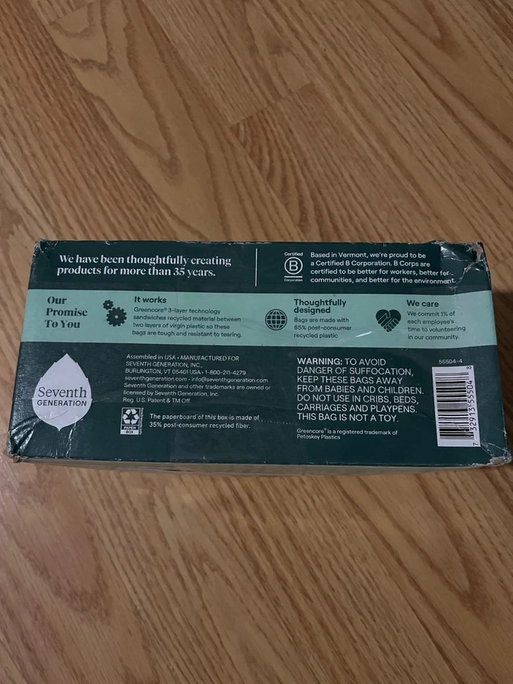 3 - Seventh Generation Extra Strong Tall Kitchen Drawstring Trash Bags 13 Gallon - Image 4 of 4