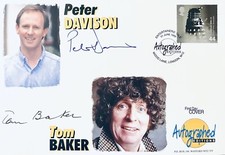 Tom Baker & Peter Davison HAND SIGNED DOCTOR WHO First Day Cover FDC *COA* RARE