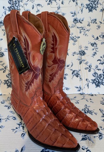 El presidente botas de cocodrilo de cuero colección de oro para mujer Talla  9/10 | eBay