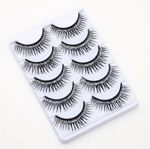 10Pairs Color Glitter Cosplay False Eyelashes Thick Cross Makeup Long Lashes820# - Picture 17 of 23